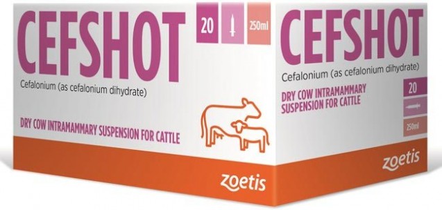 Richiamato lotto del medicinale CEFSHOT DC 250 mg sospensione intramammaria per bovini