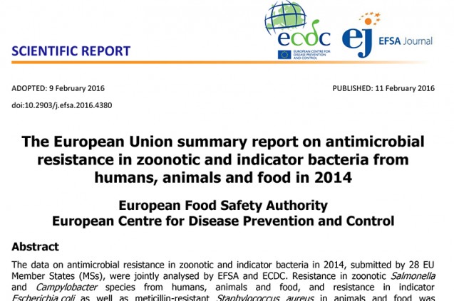 EFSA: Rapporto annuale antibiotico resistenza